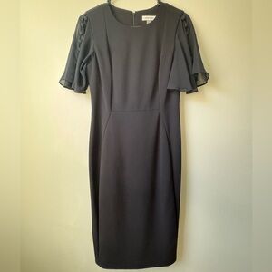 Calvin Klein Black Dress with Flared Sleeves
